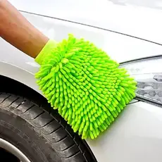 Luvas Multiuso Microfibra Chenille Premium Lavagem Automotiva Carro Moto Caminhão 25 x 14 x 2.5Cm Verde Útil E Prático