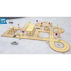Pista de Carrinhos Educativa em MDF 75x70 cm – Aprendizado com Diversão!