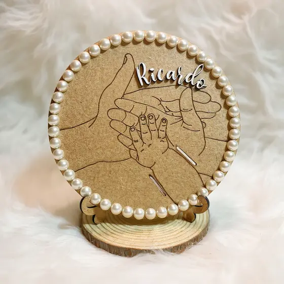 Porta Pulseira de Maternidade MDF 3mm Personalizado com nome com Pé de Apoio