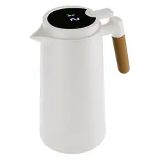 Garrafa Termica de Plastico com Termometro Branca1L - LYOR