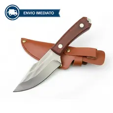 Faca Cutelo Rústica Aço Inox Forjado Com Bainha Churrasco Desossar Carne Camping Pesca Chefe de Cozinha Compacta