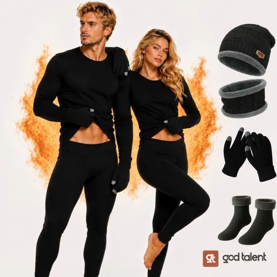 Kit Frio Conjunto Segunda Pele Blusa + Calca Térmica Luvas Meias Touca E Cachecol