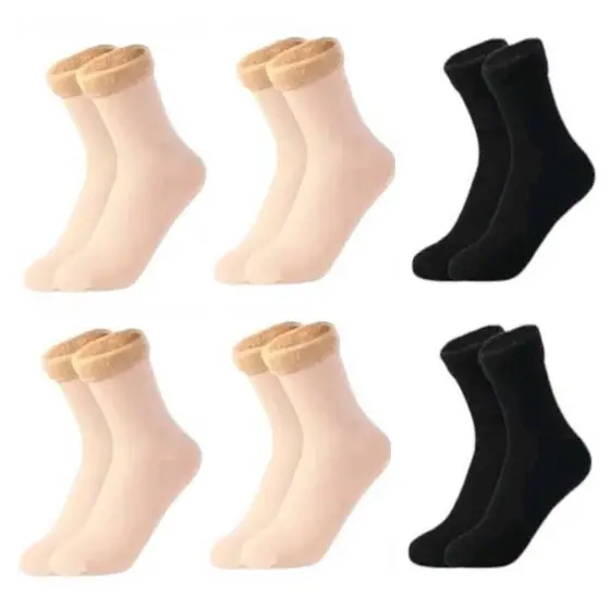 Kit 12 Pares de Meia Térmica Feminina Forrada de Inverno Várias cores