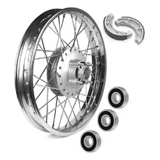 Roda Traseira Fan 125 2009 Até 2022 Montada Alinhada Raio Cromado/Inox C/ 3 Rolamentos e Patim Freio