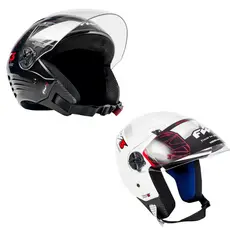 Capacete Moto Motociclista x Classic Open Preto/Branco Brilhante Fw3
