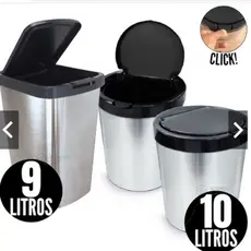 Lixeira Cesto de Lixo 10 Litros Inox Automática Tampa Banheiro Cozinha Escritório Quarto