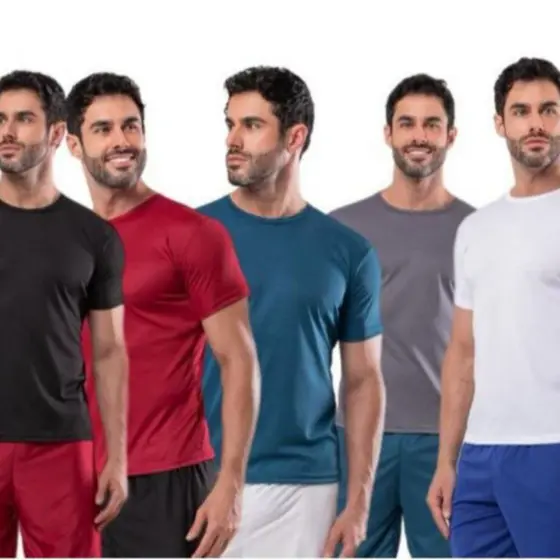 kit 5 Camiseta 100% POLIESTER Treino  Academia Corrida Masculina Feminina Promoção Pronta Entrega