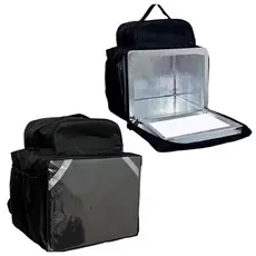 Mochila de Entrega para Pizza - Preto, 45L, Alças Ajustáveis, Refletivas