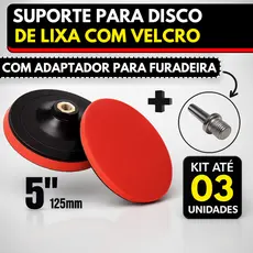 Base Suporte De Disco De Lixa Com Velcro 125mm X M14 Multiuso (Esmerilhadeira e Furadeira)