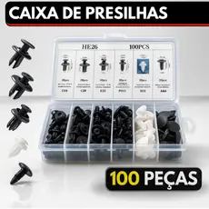 Kit 100 Presilha Grampo Automotivo Fixador de Carro Prendedor Híbrido De Clipes De Fixação De Peças De Pino Parachoque