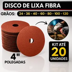 Disco de Lixa Fibra Para Madeira Ferro 4 Polegadas 4.1/2'' Lixadeira Esmerilhadeira Circular 115mm