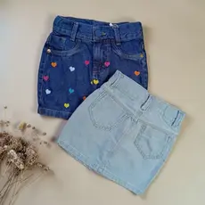 Saia Jeans Infantil Feminina Mini Blogueirinha Moda Menina com Bolsos Estilosa Verão