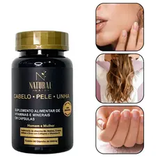 Vitamina para Crescimento Capilar e Combate a Queda Natural Hair Caps c/60cps