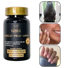 Natural Hair Caps Vitamina para Crescimento Capilar e Combate a Queda c/60cps