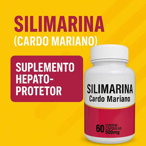Cardo Mariano Suplemento de Silimarina 60 caps 500 mg Proteção do Figado Envio Imediato