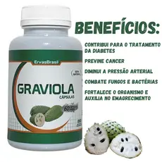 Graviola capsulas 500 mg 100% natural original pronta entrega