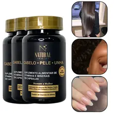 Vitamina Para Cabelo com Biotina Combate Queda de Cabelo crescimento rápido Capsulas Natural Hair
