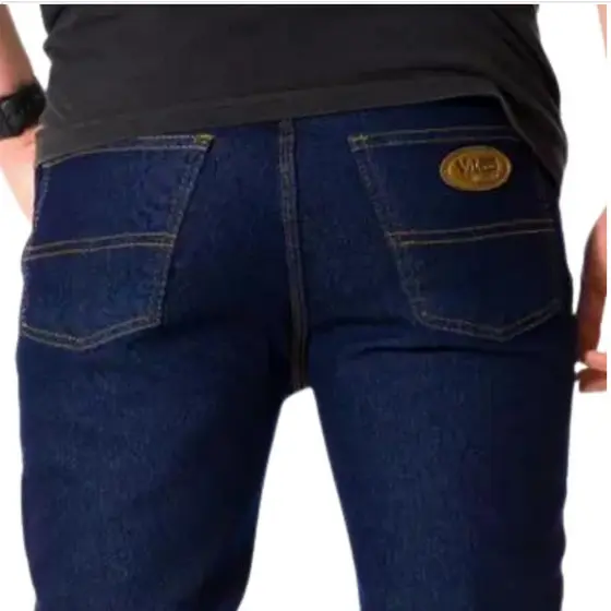 Calça Jeans Masculina Elastano Lycra Tradicional Azul Escuro