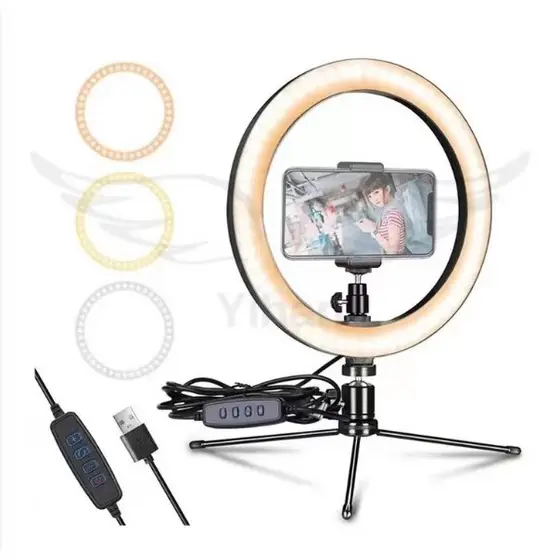 Ring Light 8 Polegada 20cm Com Mini Tripé + Suporte Celular YH
