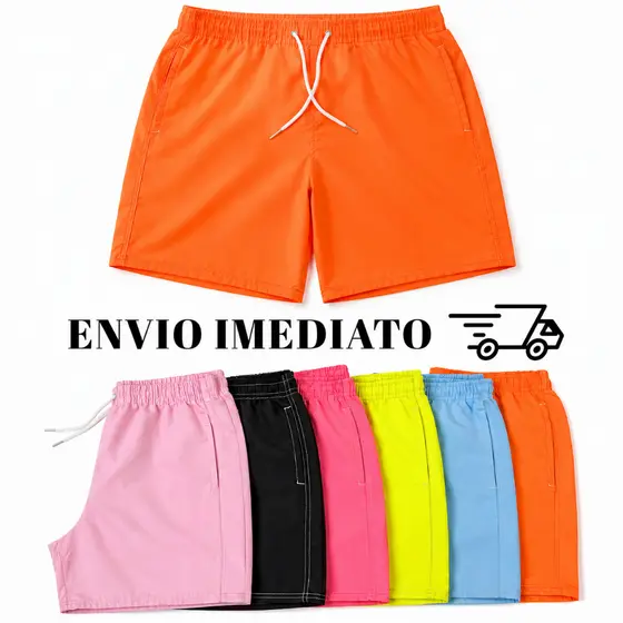 Short Masculino Mauricinho Neon Tactel Moda Praia Neymar Bermuda Verão