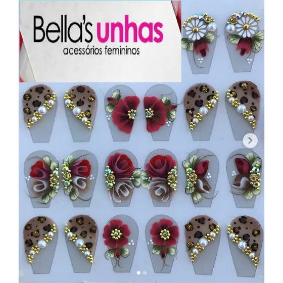 240 Adesivos de unhas, peliculas para unhas, joias para unhas, adesivos artesanais para unhas