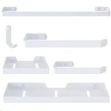 Kit Acessórios Para Banheiro Branco 6 Peças