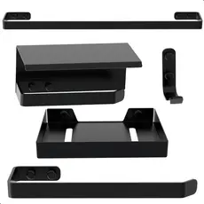 Kit Acessórios Para Banheiro Preto Fosco 5 Peças MAX