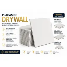 Placa De Drywall - Chapa De Drywall - Gesso Acartonado - Pronta Entrega