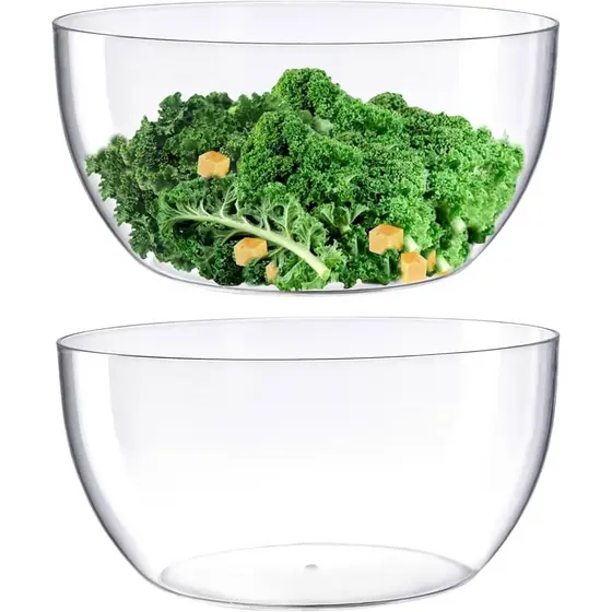 Kit 3 Bowls Saladeira Transparente 2 Litros - Acrílico - Saladeira Média
