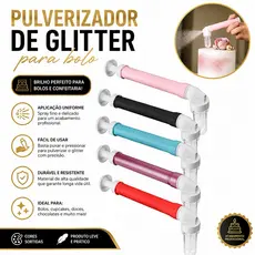 Pulverizador Bombinha Para Pó Glitter Decoração Do Bolo Torta Borrifador Aplicador