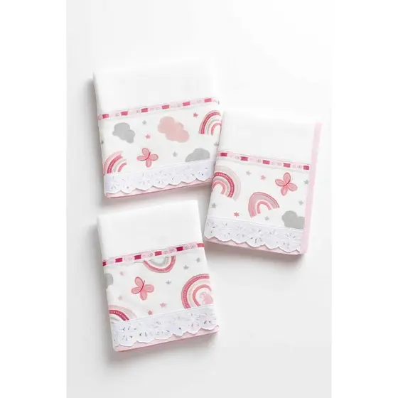 Kit Fralda de Ombro Bebe 3 Pcs Algodao Macio e Aconchegante