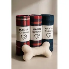 Manta coberta Pet Com almofada de Osso em tecido Mantinha Estampada 100x90cm Cores Variadas