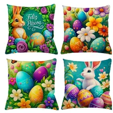 Kit 4 capa de Almofada Decorativa 45x45 cm de Pascoa
