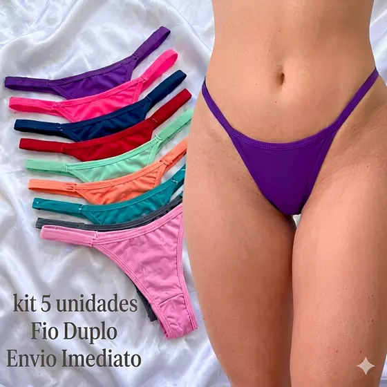 Calcinha Tanga Fio  Duplo Marquinha Biquíni Super Confortável Várias Cores