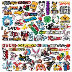 Cartela de adesivos 61 unidades - para Bike Carro Moto Capacete impreshow M09
