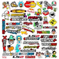 Cartela de adesivos 56 unidades - para Bike Carro Moto Capacete  impreshow