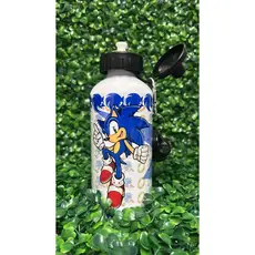 Garrafa Personalizada Sonic com Nome 600ml Alumínio Squeeze Cantil Escolar Infantil Presente Criança