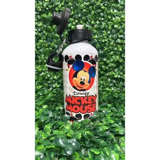 Garrafa Personalizada Mickey Minnie com Nome 600ml Alumínio Squeeze Cantil Escolar Infantil Disney