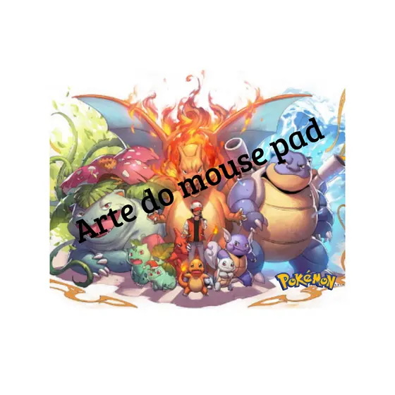Mouse Pad Pokémon Personalizado Nome Pikachu Charizard Mewtwo Anime Otaku Gamer Presente PC