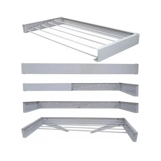 Varal Mágico de Parede 104 Cm Retratil 6 Varetas Apartamento Kitnets Casas - Bitenfer Varais
