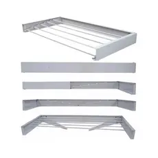 Varal Mágico de Parede 104 Cm Retratil 6 Varetas Apartamento Kitnets Casas - Bitenfer Varais