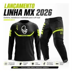 Conjunto Ims Mx Calça e Camisa Preta Roupa Motocross