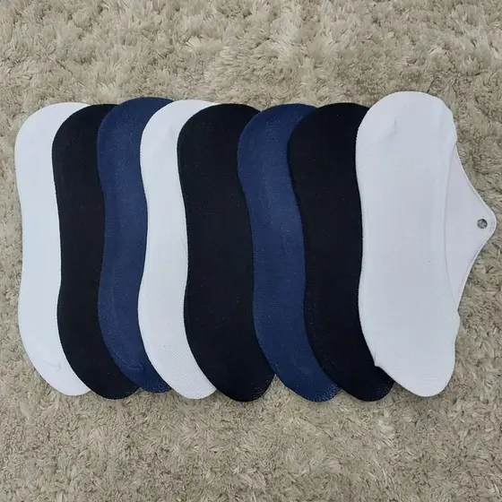 8 Pares de Meias Invisível Elegantes