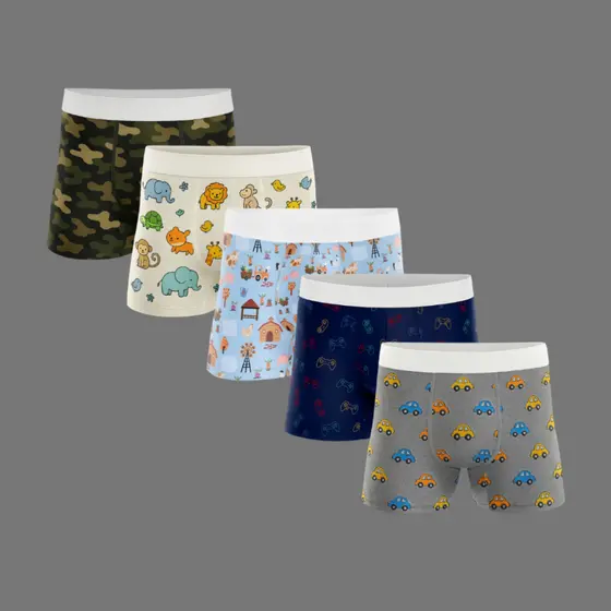 Kit 10, 5 ou 3 Cuecas Boxer Infantil Menino Microfibra Veste 4 6 8 anos
