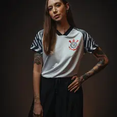 Camisa Corinthians SCCP Lines Branca Feminina Oficial