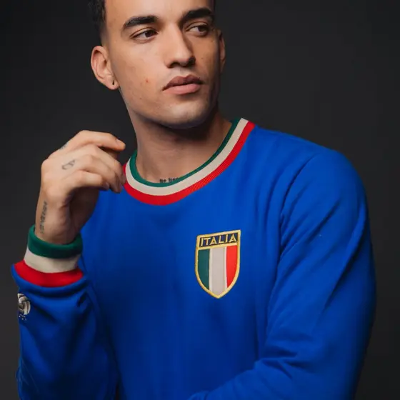 Moletom Itália Retrô 1982 Azul Masculino Oficial