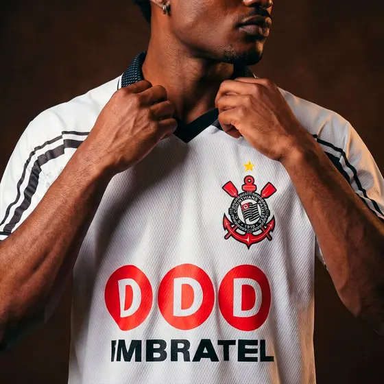 Camisa Corinthians 1995 Retrô DDD Embratel Branca Masculina Oficial