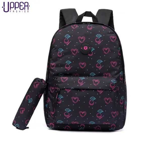 Kit Mochila Escolar Grande Feminina Estojo Faculdade Moderno Espaçosa Resistente