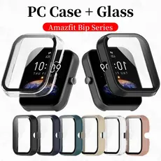 Para Amazfit bip max 6 5 3 3 Pro Cobertura Completa PC Protetor Caso Capa Com De Tela De Vidro Temperado Bip6 Bip5