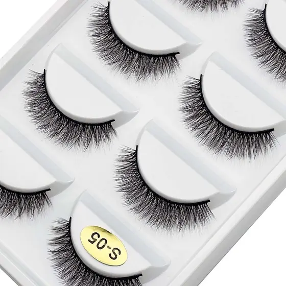 5 pares de cilios postiços naturais cílios de extensão de vison para estender a maquiagem dos olhos